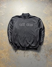 Vintage Adidas Y2K Black Track Zip Up Jacket-Size Large