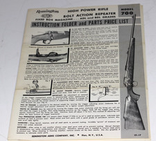 Vintage Remington Instruction Folder Parts Lists Lot 5 700 600 514 760 Nylon 77