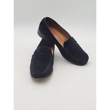 Cole Haan Women's Black Suede Loafers Sz 7 B Made In Brazil Vintage