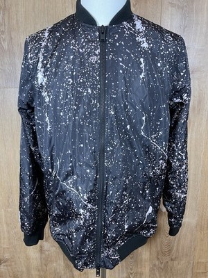 Y2K Stampd Splatter Design Bomber Streetwear Jacket Size Medium