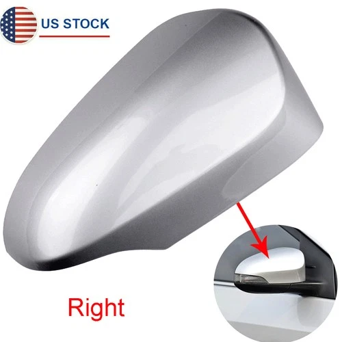 1 Pcs Passenger Right Side Mirror Cover Cap Silver For 2014-2019 Toyota Corolla