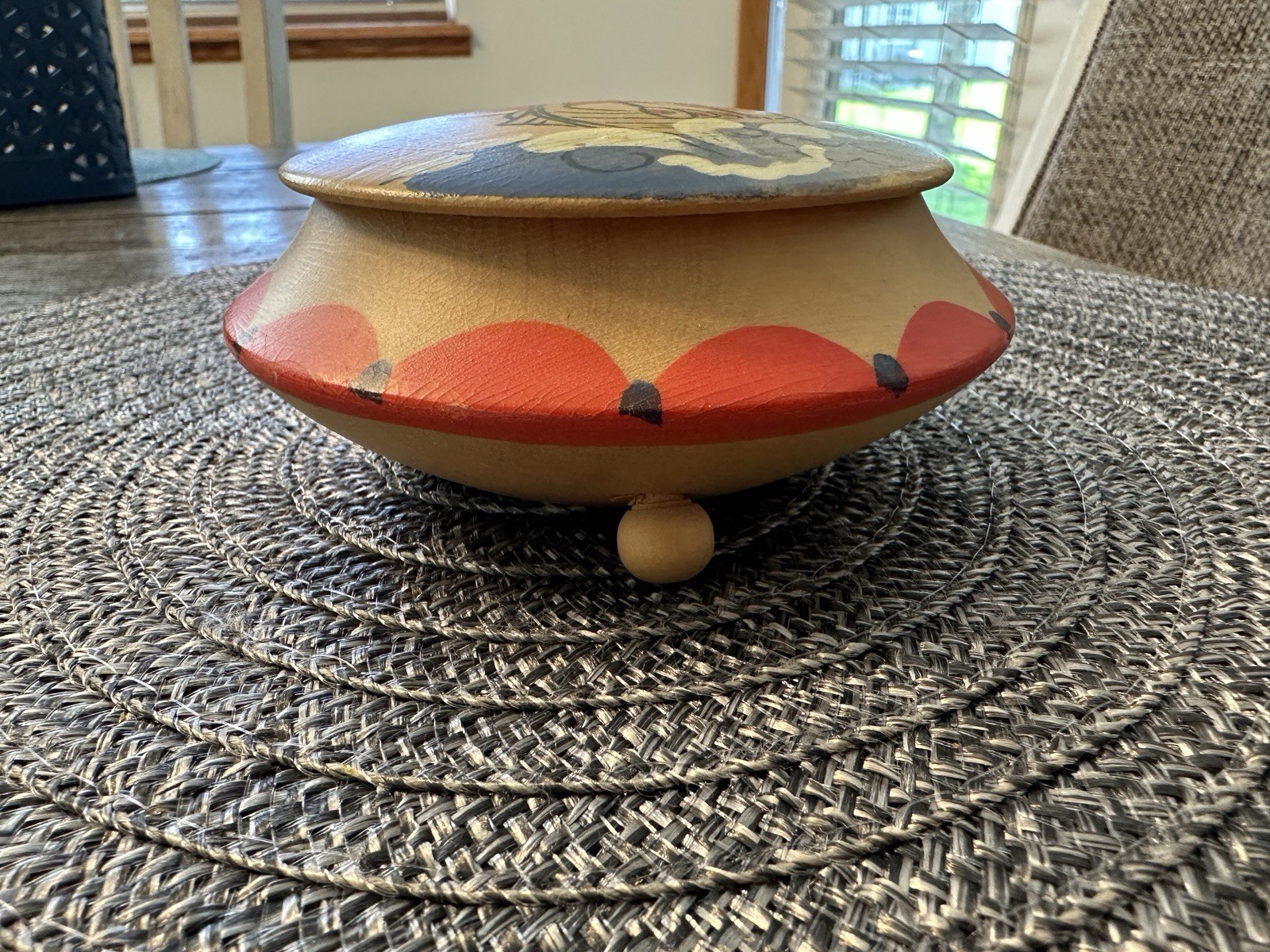 Norwegian Viking ship Folk Art Painted Box