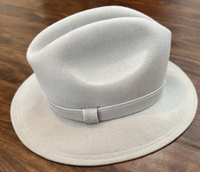 Geo. W. Bollman  Co. Hat 100 Wool Doeskin Felt Beige Fedora Made in USA