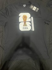 2026 FIFA WORLD CUP SOCCER TEE SHIRT BLACK XL  WORLD CUP LOGO FRONT NEW WITH TAG