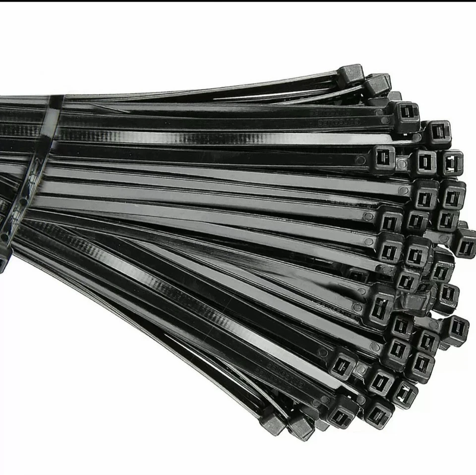 Zip Cable Ties Assorted Sizes(4”+6”+8”+12”)  Nylon Black Heavy duty UV Resistant - Image 4 of 4