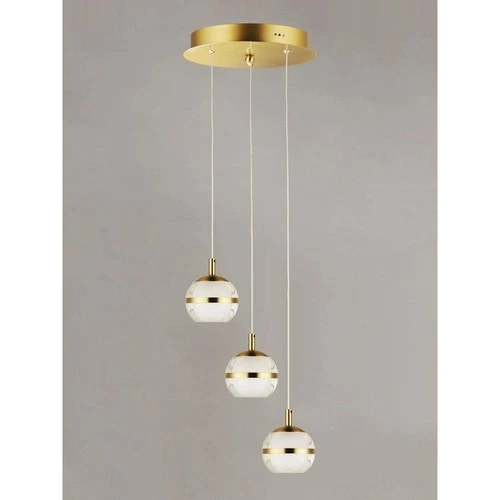 ET2 E24593-93NAB Swank Metal Band with Acrylic/Frosted Orb Round Pendant Ceiling - Picture 2 of 7