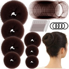 Fandamei Hair Bun Maker Set- 7 PCS Donuts for Buns 1 Brown