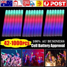 1000x LED Foam Sticks Glow in Dark Flashing Stick Rave Party Bulk Light Up Wand