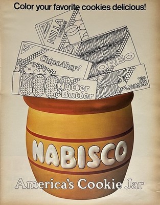 VTG 1979 Nabisco Cookie Jar Original Large Print Ad Oreos Chips Ahoy 25x33cm MSI