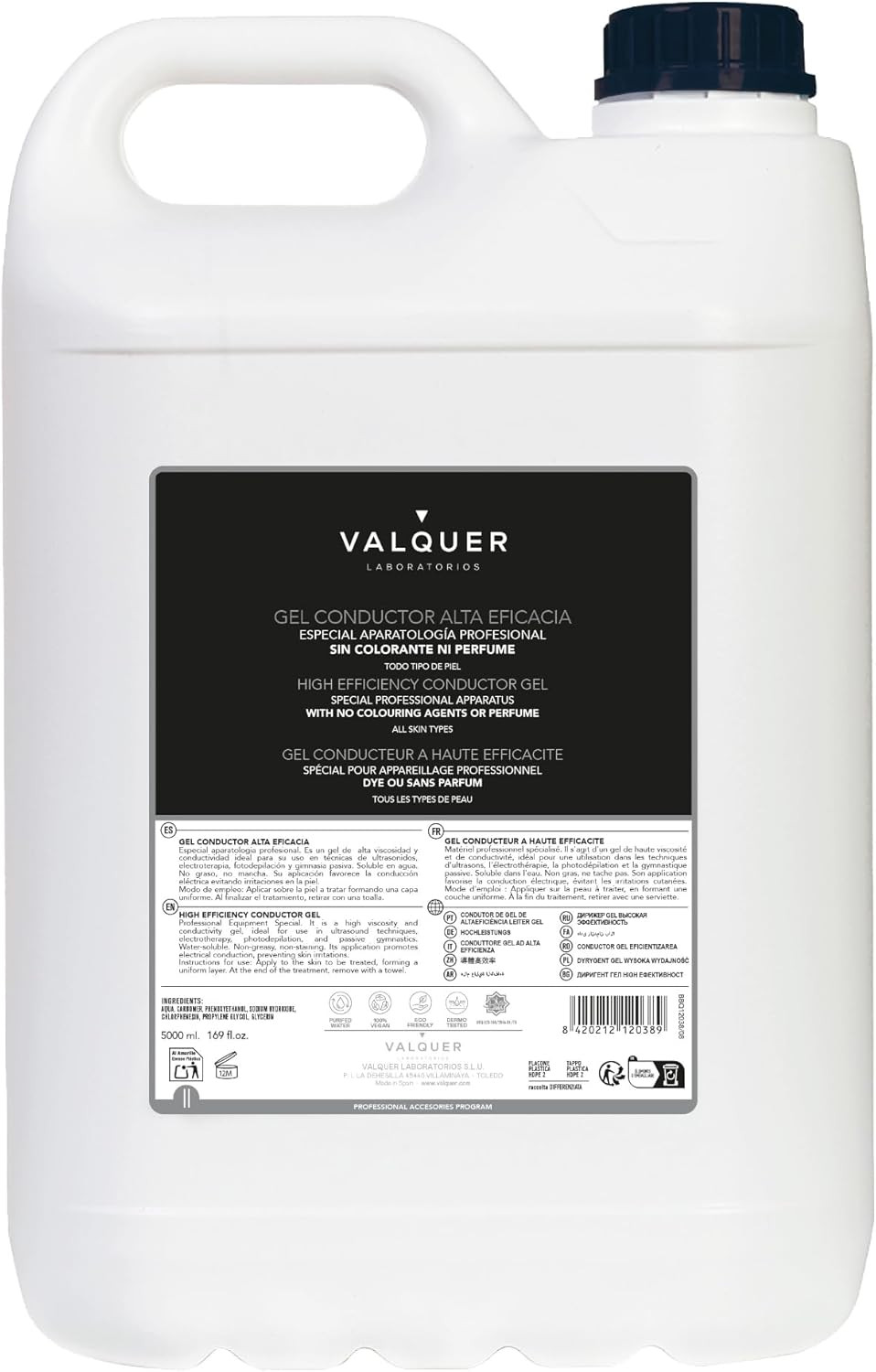 VALQUER Gel Conduttivo Ultrasonico per Viso E Corpo | Uso Professionale in Radio