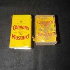 Pair of Coleman’s Mustard Powder Tins Empty Vintage Collectable Advertising