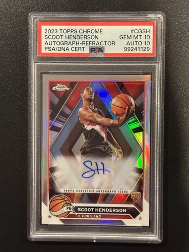 2023-24 Topps Chrome Scoot Henderson Autograph Refractor RC! PSA 10 GEM MINT 🔥