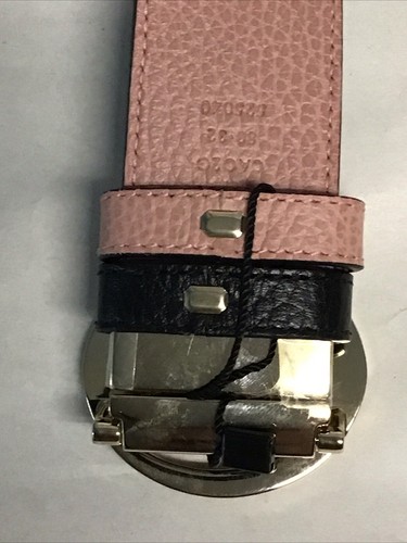 GUCCI Calfskin 1973 Reversible Belt 80 / 32 Black Pink NWOT - * READ* - Picture 5 of 13