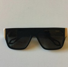 QUAY Shield Unisex GO OFF Sunglasses Black Gold Accents POLARIZED New HTF OG  S