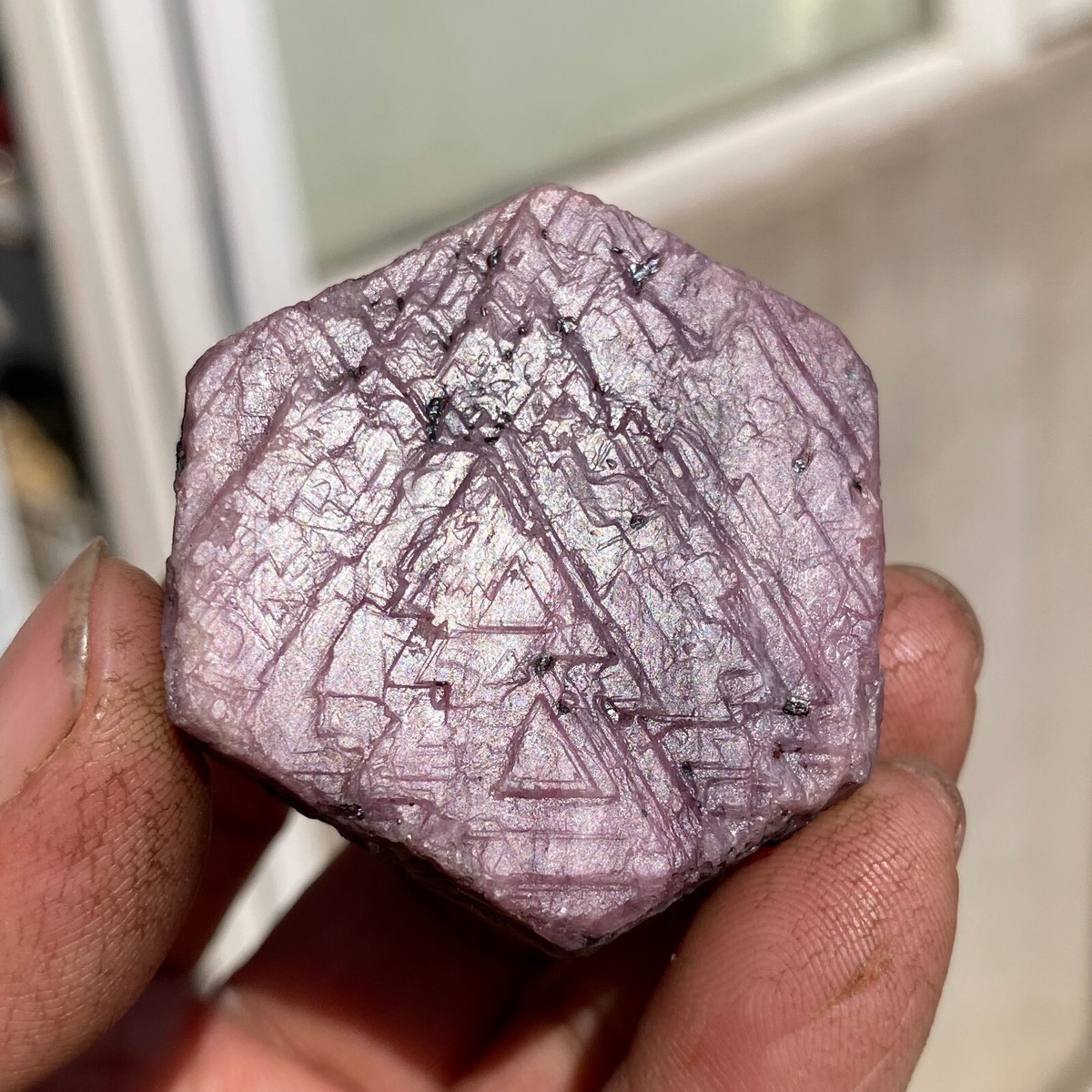 90g Raw Ruby Record-Keeper Hexagon Corundum Birthstone Stone
