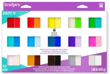 Sculpey III Oven Bake Polymer Clay 30 Color Sampler Pack Set