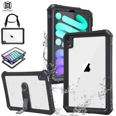 For iPad mini (6th Generation) Case Waterproof Shockproof Underwater Stand Cover