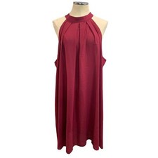 4XL Shein Curve Womens Lightweight Burgundy Shift Dress Lightweight Draped