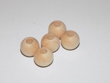 Small Round 3/8" Wooden Beads 5pc Lot 10mm Unfinished Wood Jewelry Craft