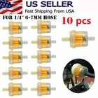 10PCS Motor Inline Gas Oil Fuel Filter Small Engine For 1/4'' Line US New
