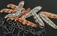 12pcs - Walleye Trolling Spoons w/ hooks, rings - 2.25in - SILVER or COPPER