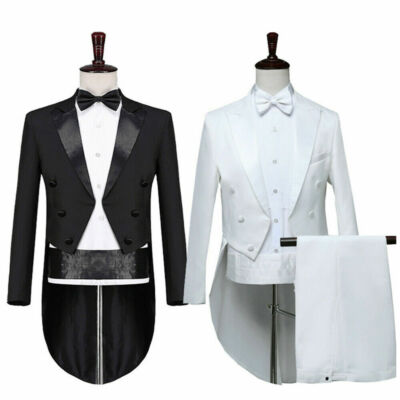 Tuxedo Morning Tailcoat Men Jacket Pants Suit Outfit Evening Tails Frock Coat