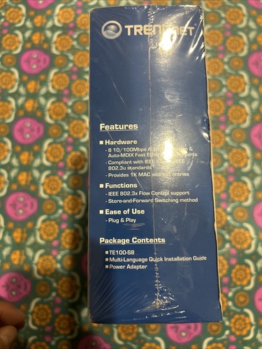 Brand New Sealed Trendnet 8 Port 10/100 Mbps Greennet Switch # TE100-S8/A - Picture 5 of 5