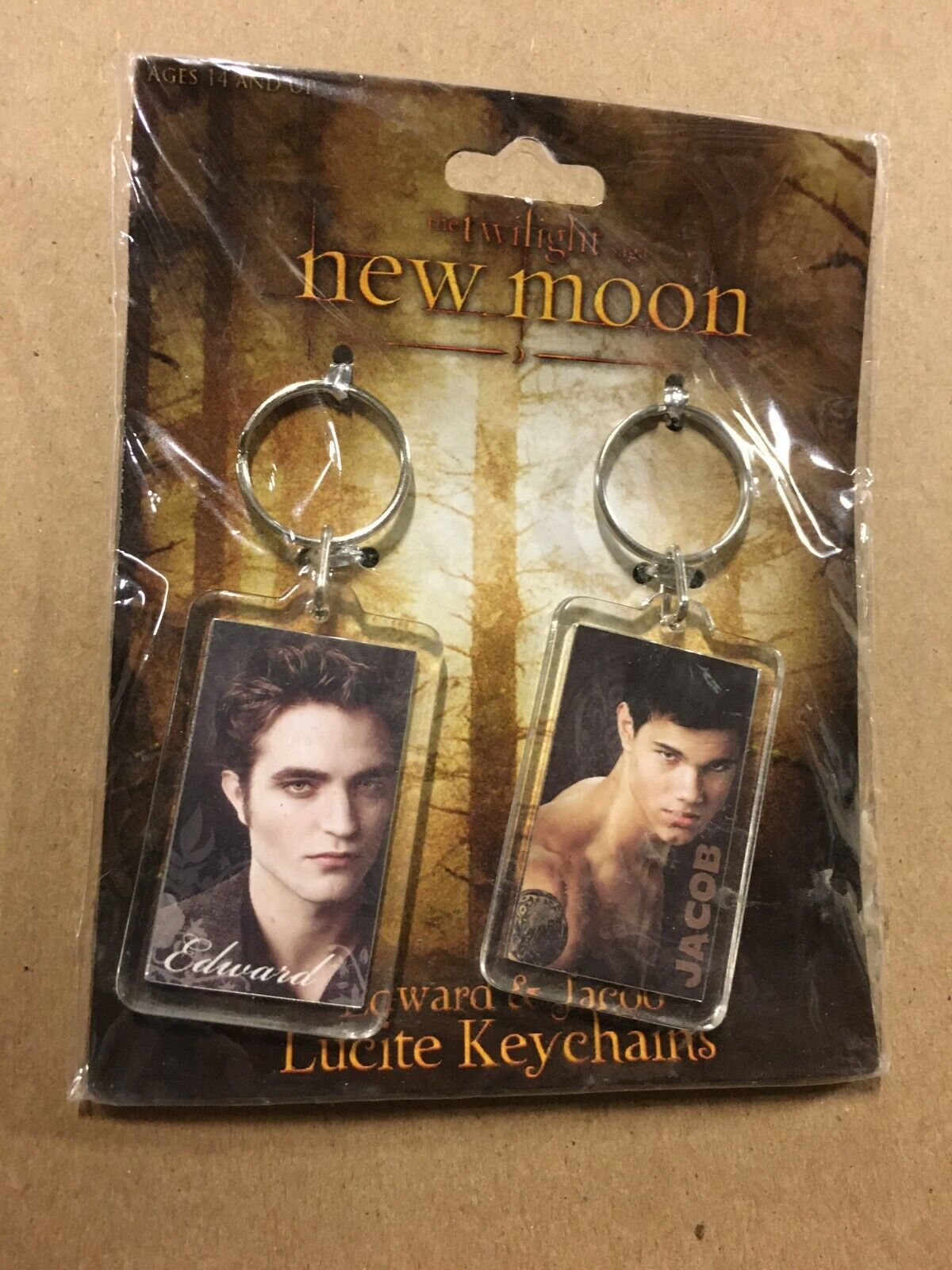 Twilight Saga New Moon MOVIE Keychain Team Edward Team Jacob 