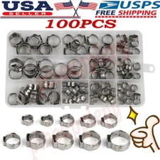 260X Single Ear Hose Clamps 304 Stainless Steel Crimp Hose Clamp Crimp Tools Kit