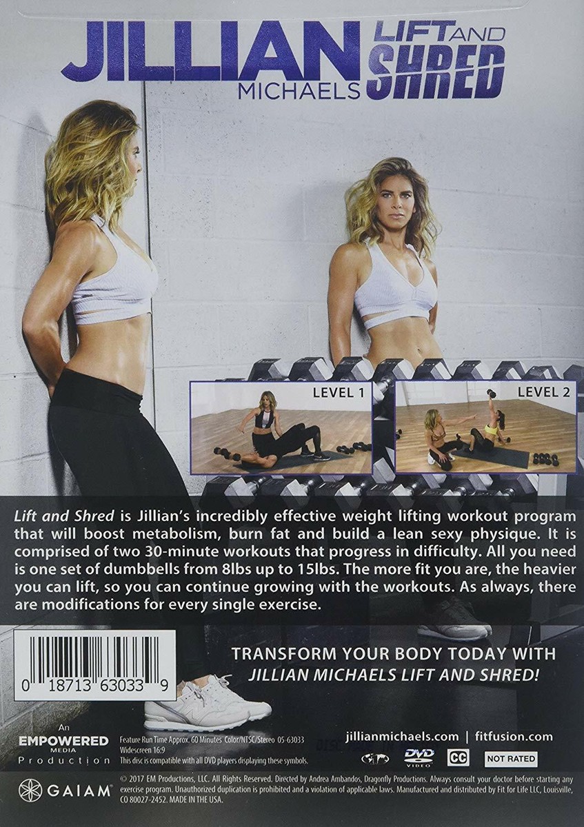 Jillian Michaels Lift and Shred DVD Jillian Michaels Exercise and
