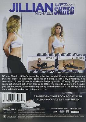 Jillian Michaels Lift and Shred DVD Jillian Michaels Exercise and