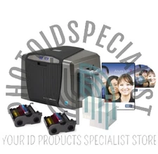 FARGO DTC1250e Single Side Photo ID Card Printer Bundle