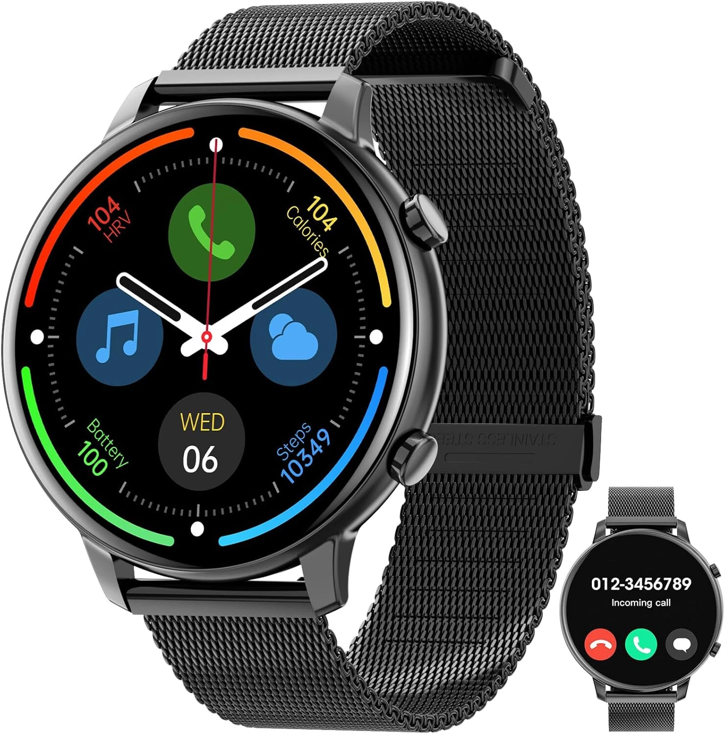 Smart Watch Men Women with Phone Function Wristwatch for iPhone Samsung Huawei