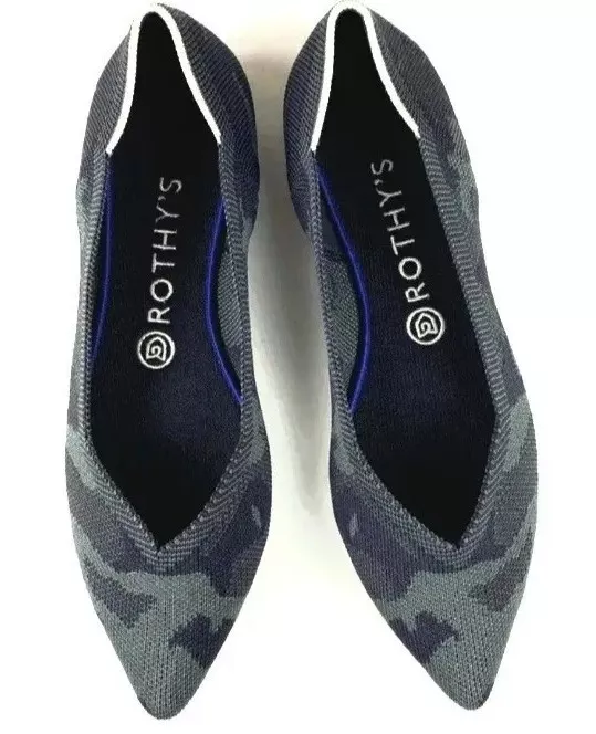 Rothy s The Point Flats Womens sz 10 Retired Dark Camo Black Grey