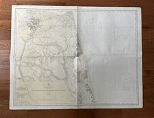 Vintage 1929 Cape Henry To Currituck Beach Light Virginia Nautical Map - 44”x34”