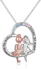 Sisters Gifts Sterling Silver Heart Necklace Always My Sister Forever My Friend