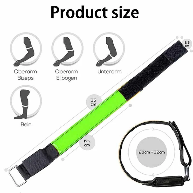 1 peça pulseira esportiva ajustável LED corrida noturna pulseira brilhante para corredor - Imagem 3 de 4