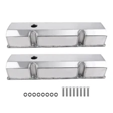 2pc Fabricated Aluminum Tall Valve Covers For Small Block Chevy 327 350 383
