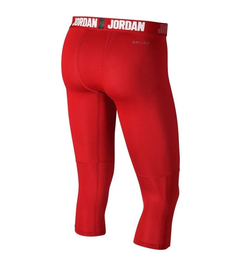 Nike Air jordan 23 red 3/4 length leggings tights gym basketball bottoms Large - Image 3 of 4