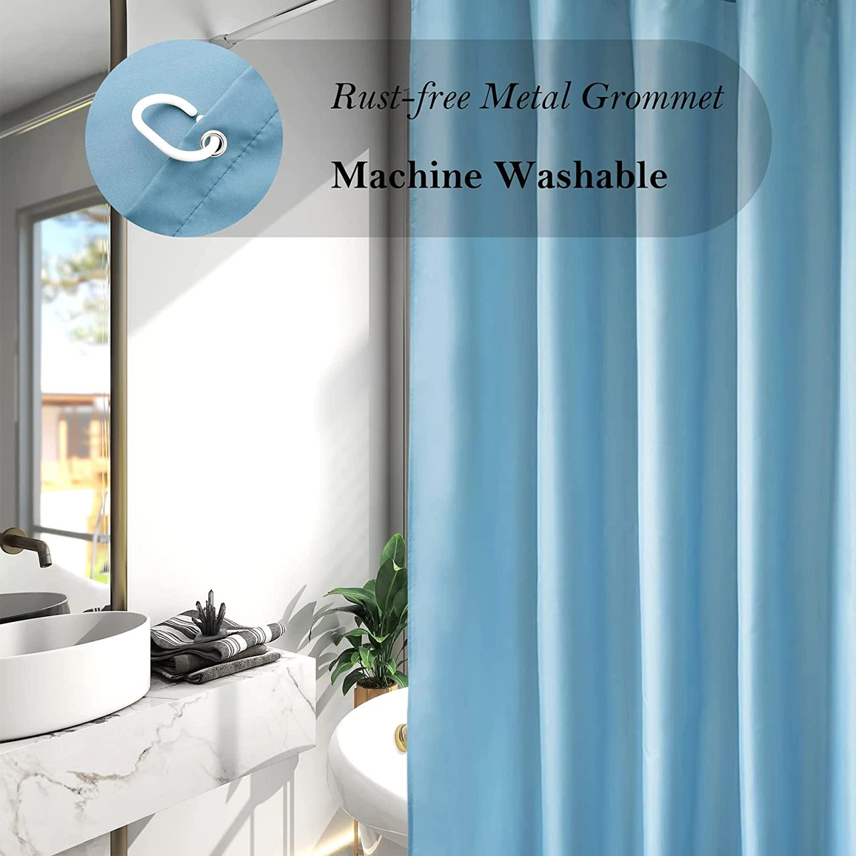 Extra Long Shower Curtain 72X78 Inch Fabric Shower Curtain Liner
