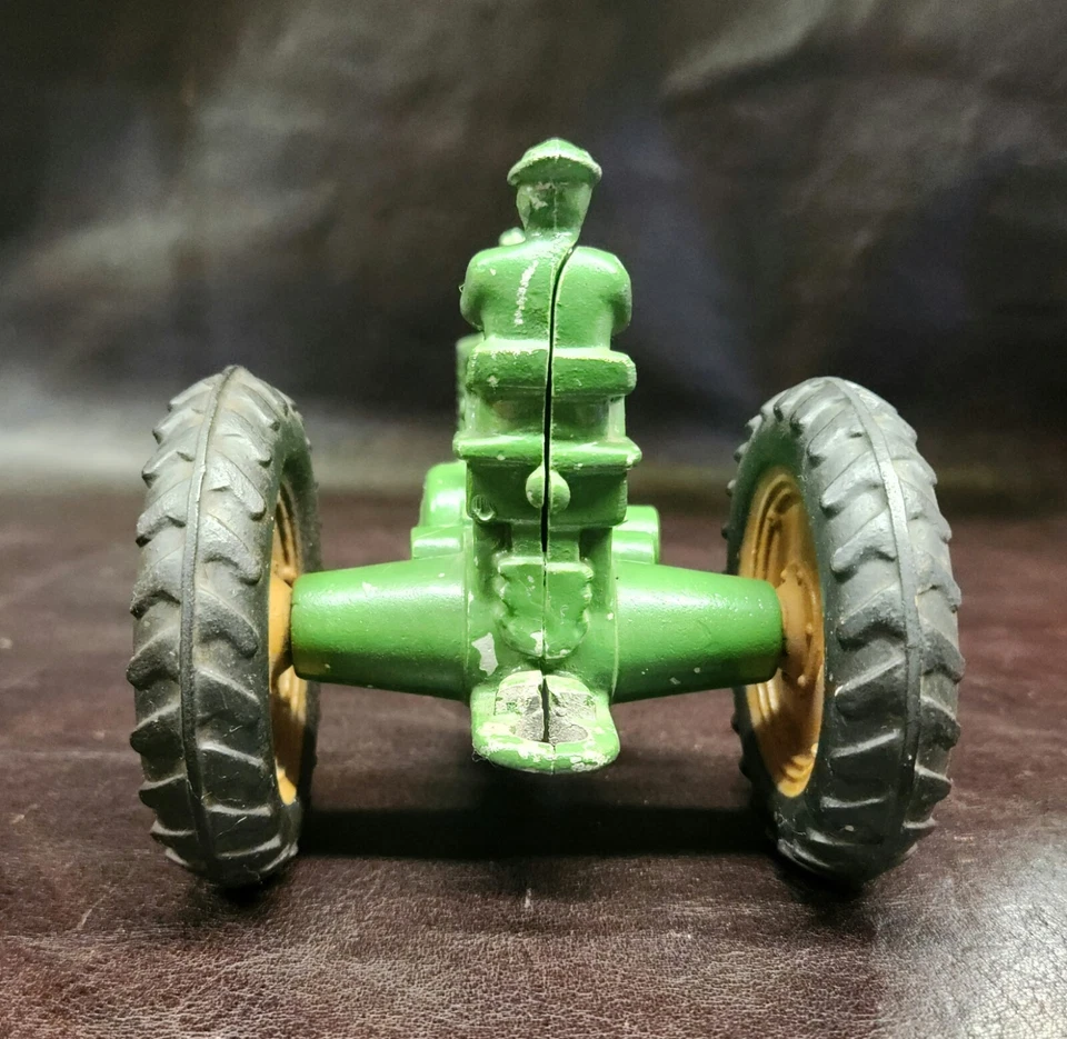 Vintage Ertl John Deere Model A Tractor W/Driver, Cast Aluminum, EUC, 7" Length - Image 4 of 4