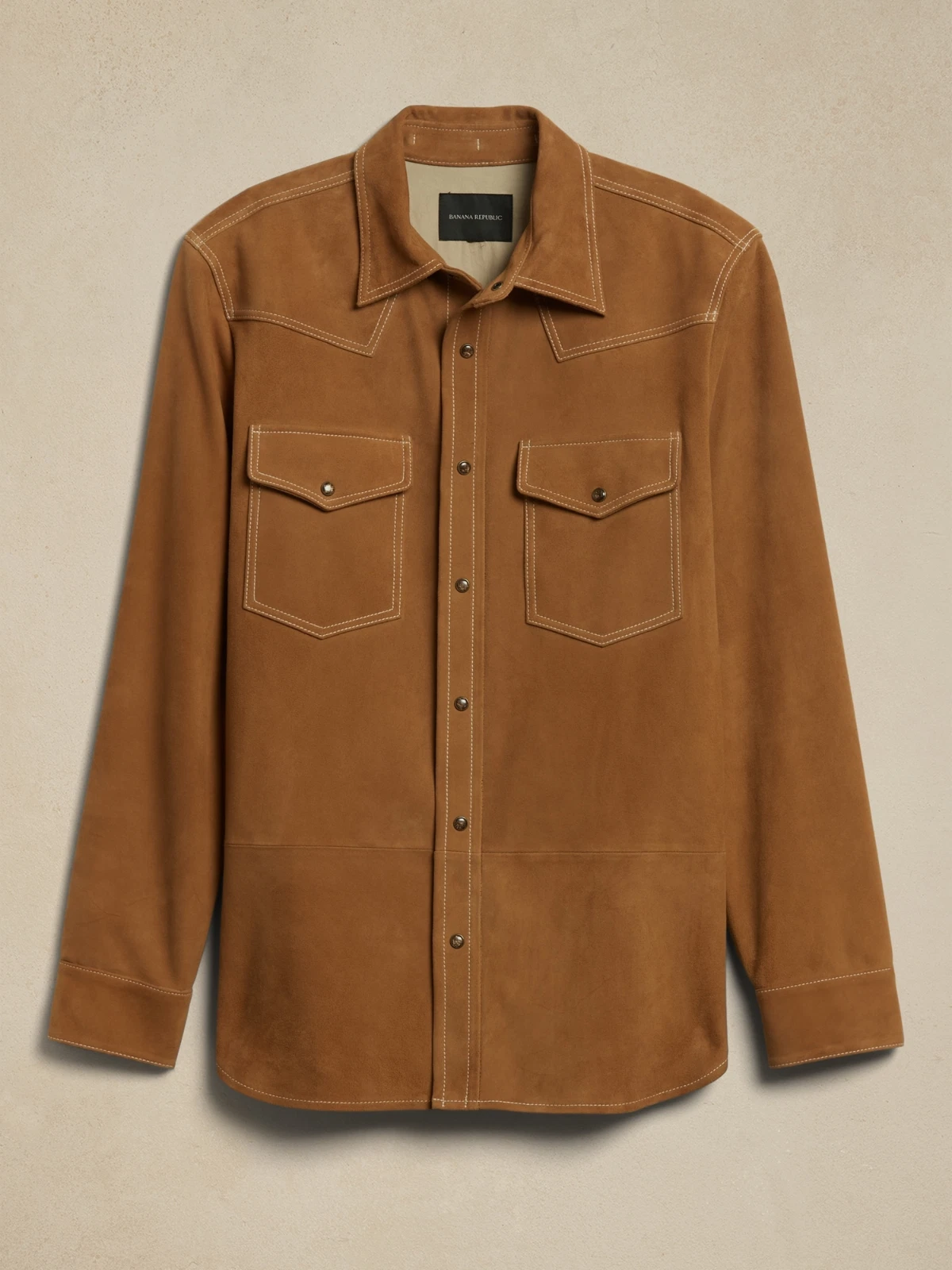 Brown Leather Shirt jacket for Men Pure Suede Custom Made Size S M L XXL 3XL