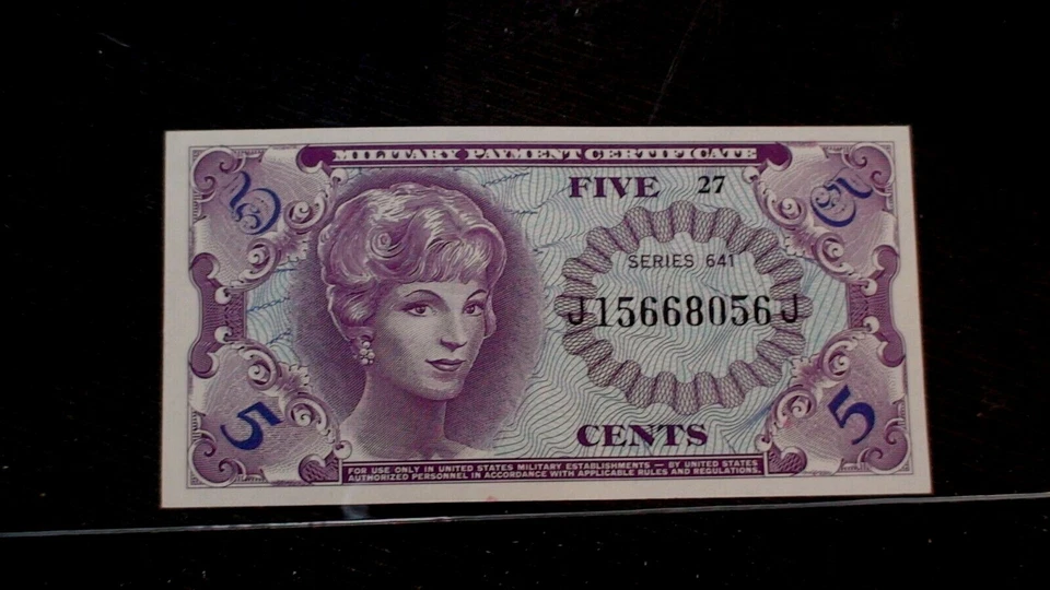 PCGS GEM 67 PPQ SERIES 641 FIVE CENTS MILITARY PAYMENT CERTIFICATE 5C NOTE! - Image 2 of 4
