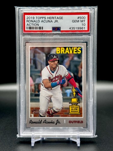 Ronald Acuna Jr. [Action] #500 2019 Topps Heritage card