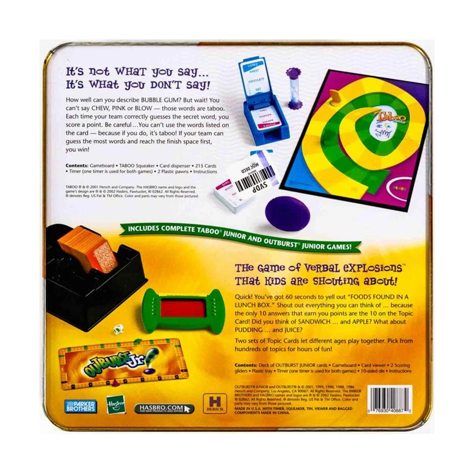 Parker Bros Boardgame Taboo Junior - Outburst Junior Box VG+/NM - Image 2 of 2