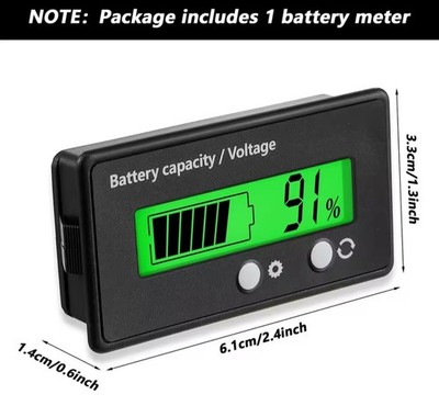 DC 12V 24V 36V 48V 60V 72V Golfwagen-Batterieanzeige mit Alarm, Frontinstellung 