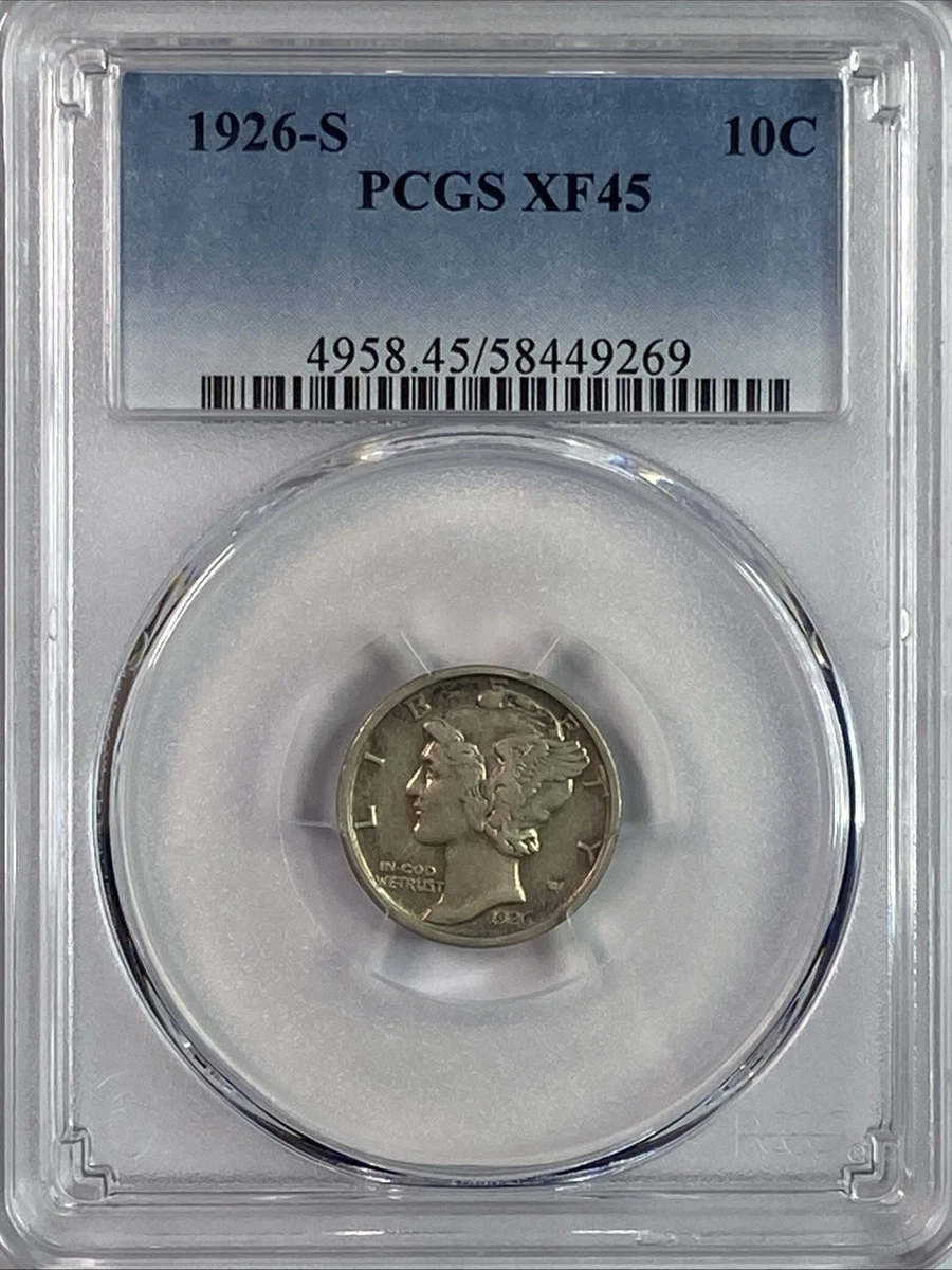 Circulated San Francisco 1926 Year Mercury Dimes (1916-1945) for