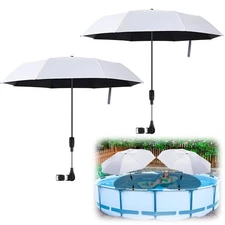 2 Pack Pool Shade Umbrella, 40" Adjustable Above Ground Pool Sunshade Canopy ...