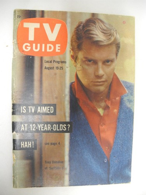 #ad #ad 1961 TV GUIDE August 19 25 Troy Donohue Soap Operas Elizabeth Montgomery $6.95