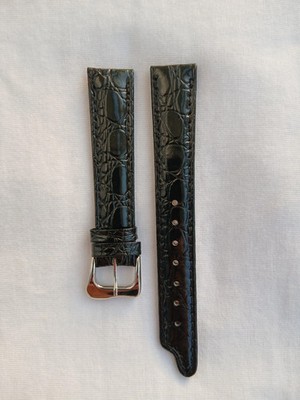 Exaequo Softwatch - Leather bracelet with steel buckle  - 16 mm - black